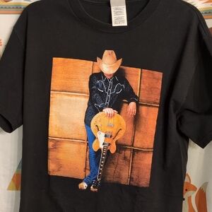 Black Graphic Tee with Cowboy Design